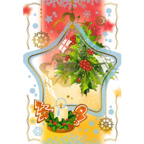 Biglietti augurali Natalizi glitterati Biembi 12x18 cm - conf. 8 pezzi - assortiti - B2X202C63